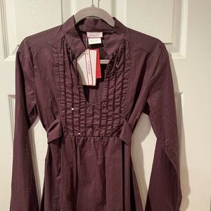 MAX & CO cocoa brown sparkle blouse, NWT!